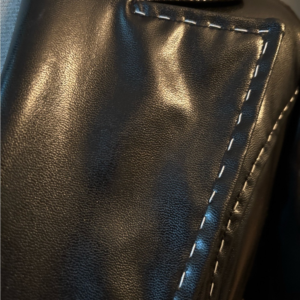Maria Dionisiou Black Trench Coat with Sleek Finish - Picture 7 of 7